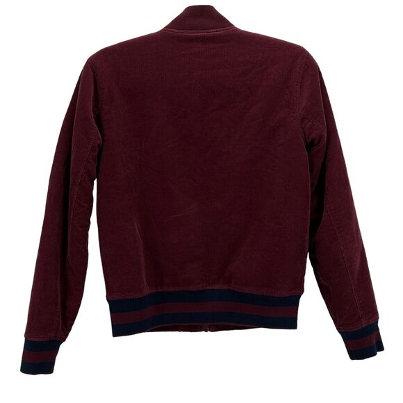 FAHERTY Reversible Surplus Bomber Corduroy Sherpa Jacket Maroon Pockets SZ S - Picture 8 of 12
